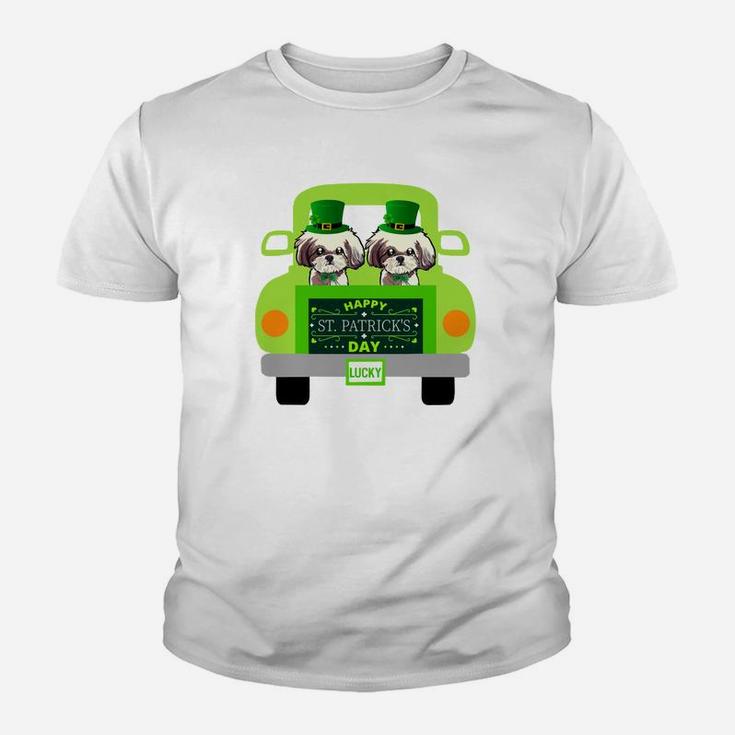Funny Happy St Patricks Shih Tzu s Dogs Lovers Owners Kid T-Shirt
