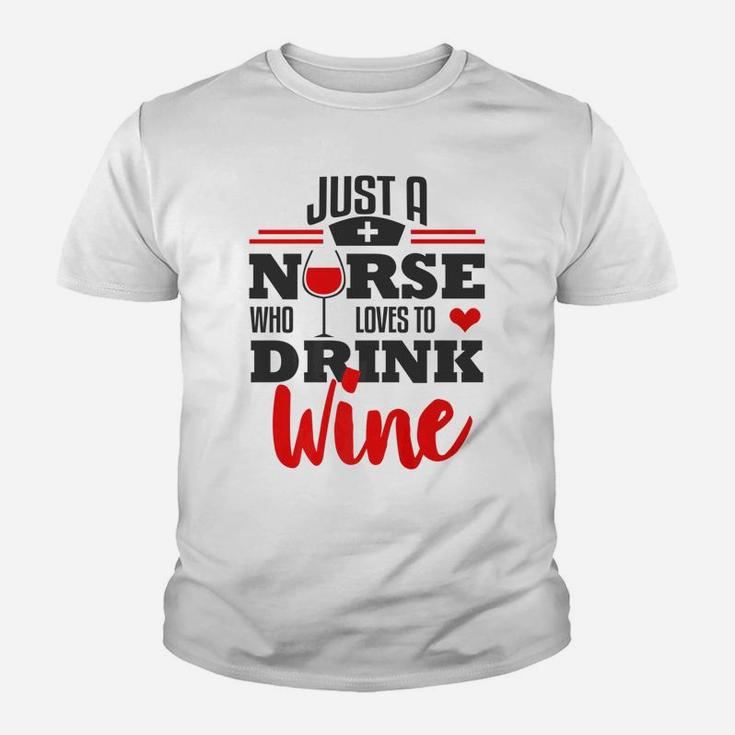 Funny Nurse Wine Lover Rn Lpn Cna Nursing Student Kid T-Shirt