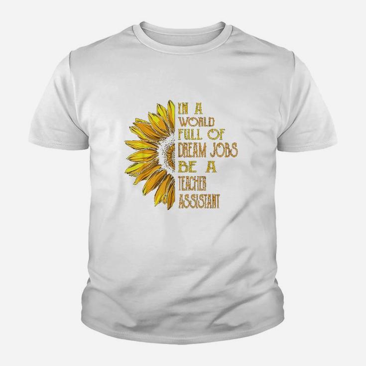 Funny Sunflower Teacher Assistant Kid T-Shirt