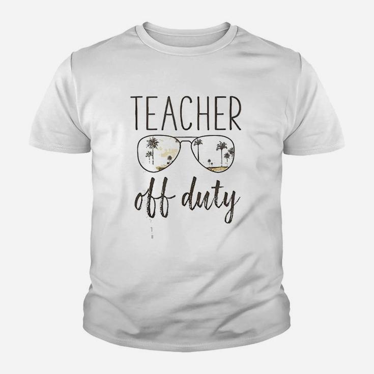 Funny Teacher Gift Off Duty Sunglasses Last Day Of School Kid T-Shirt