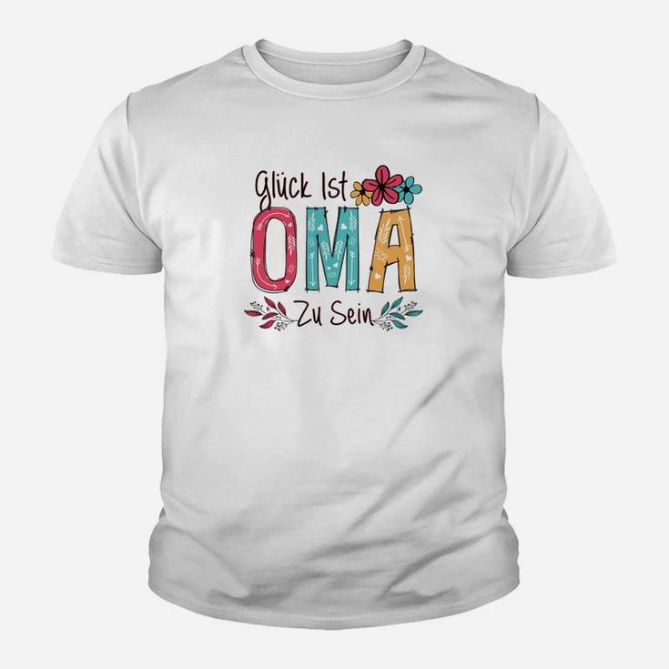 Glück ist OMA zu sein Damen Kinder Tshirt, Geschenkidee für Großmütter