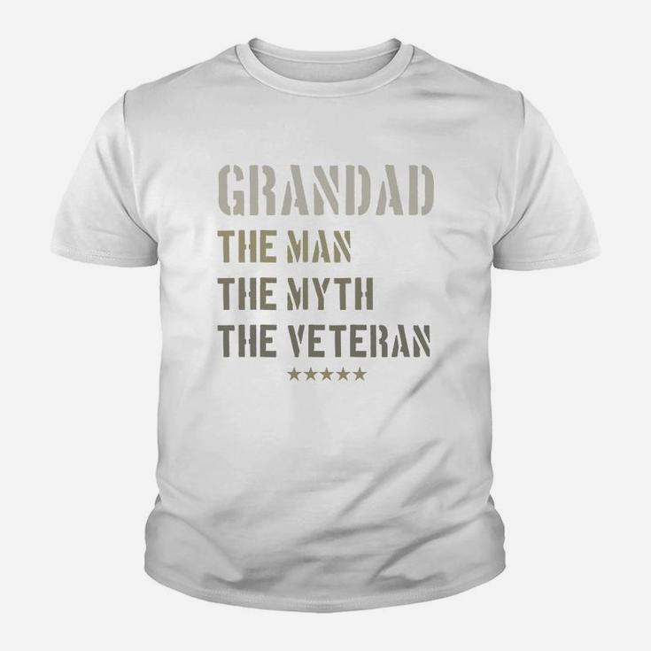 Grandad Man Myth Veteran Father Day Military Veteran Shirt Kid T-Shirt