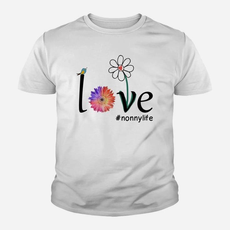 Grandmother Loves Nonny Life Cute Flower Family Gift Kid T-Shirt
