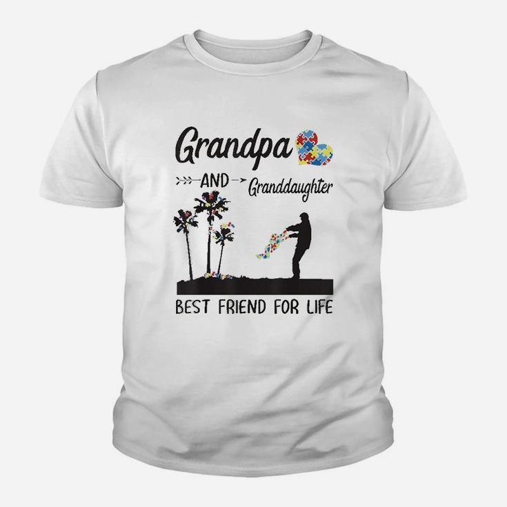 Grandpa And Granddaughter Best Friend For Life Puzzle Awareness Kid T-Shirt