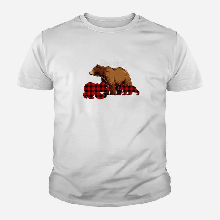 Grandpa Bear Red Plaid Cub Dad Christmas Ladies Kid T-Shirt