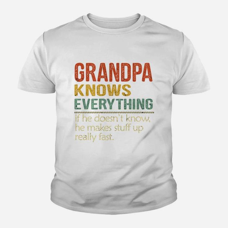 Grandpa Knows Everything Vintage 2020 Kid T-Shirt