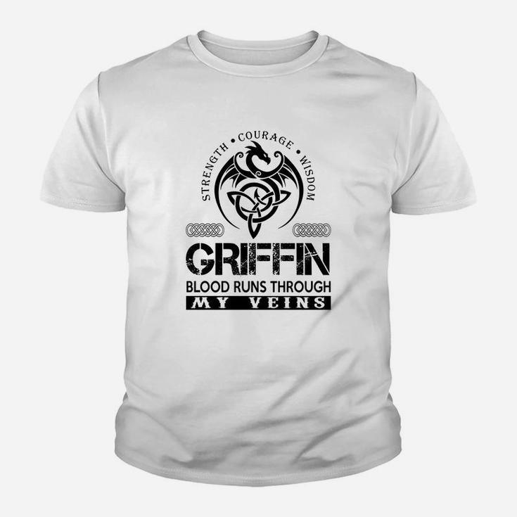 Griffin Shirts - Griffin Blood Runs Through My Veins Name Shirts Kid T-Shirt