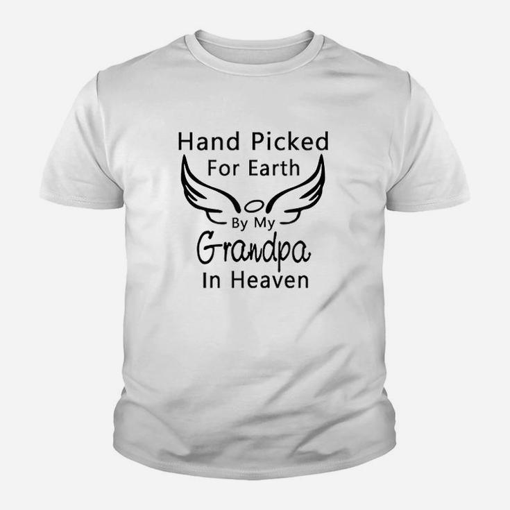 Hand Picked For Earth By My Grandpa Grandma In Heaven Kid T-Shirt