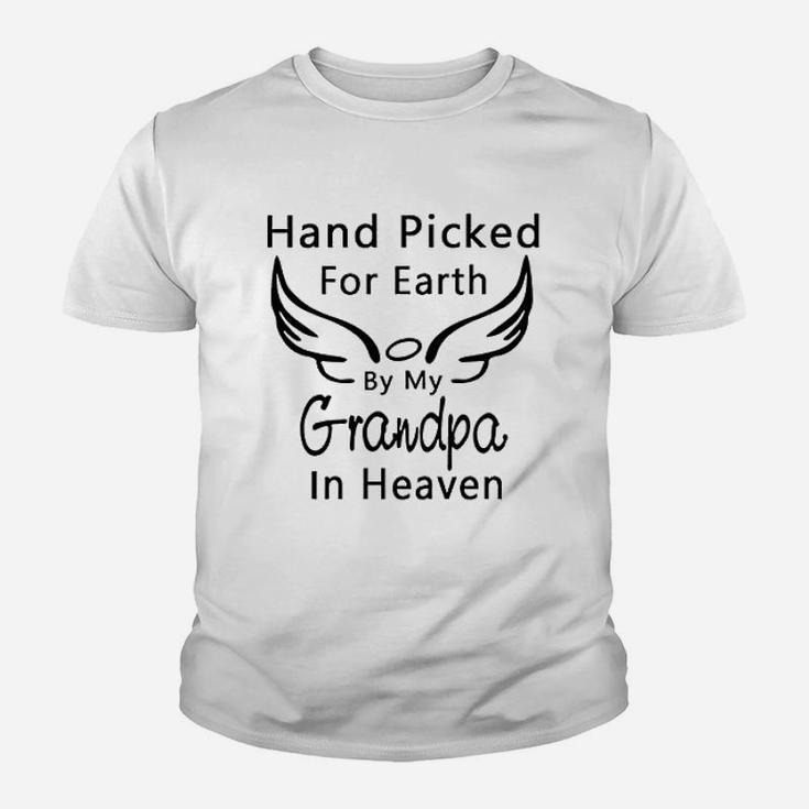 Hand Picked For Earth By My Grandpa Grandma In Heaven Kid T-Shirt