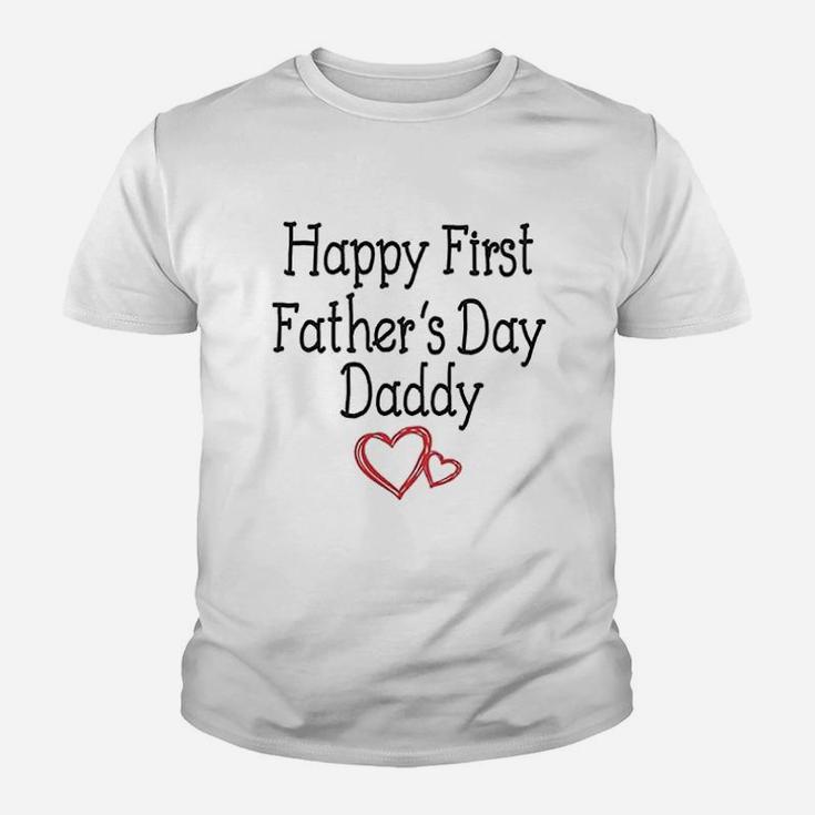 Happy First Fathers Day Daddy Gift For New Dads Kid T-Shirt