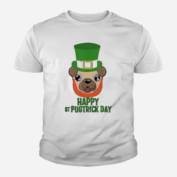 Happy Saint Pugtrick Day Pug Kid T-Shirt