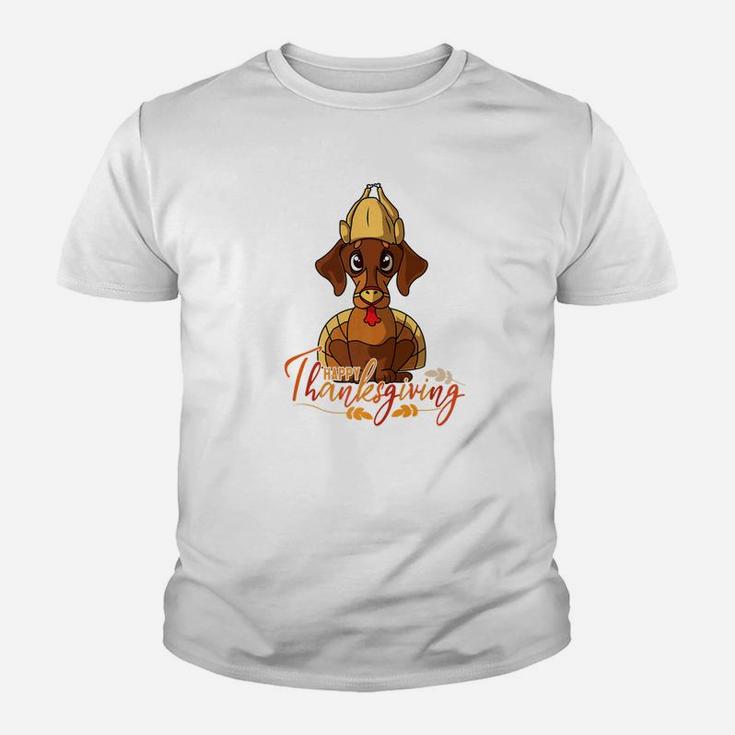Happy Thanksgiving Dachshund Turkey Dog Costume Kid T-Shirt
