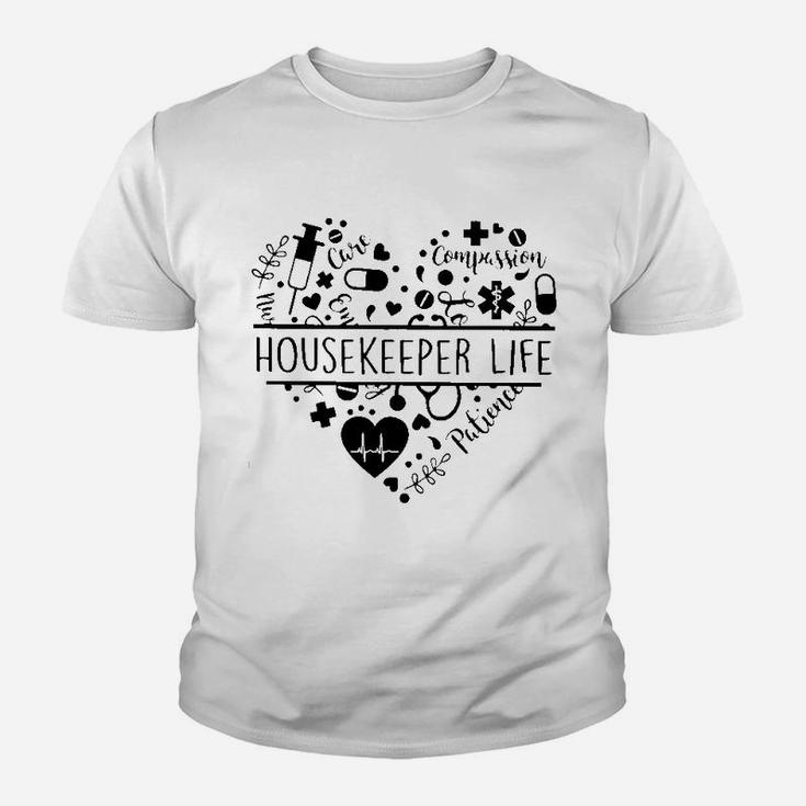 Heart Nurse Life Housekeeper, funny nursing gifts Kid T-Shirt
