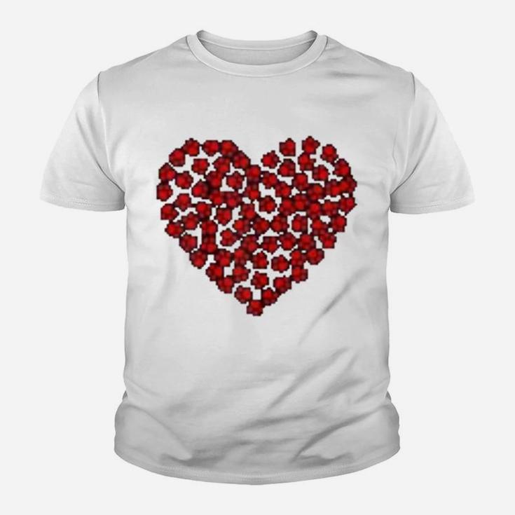 Heart Paws Print Dog Love Valentines Day Gift Kid T-Shirt
