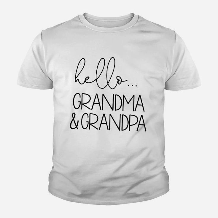 Hello Grandma And Grandpa Baby Announcement Gift Kid T-Shirt