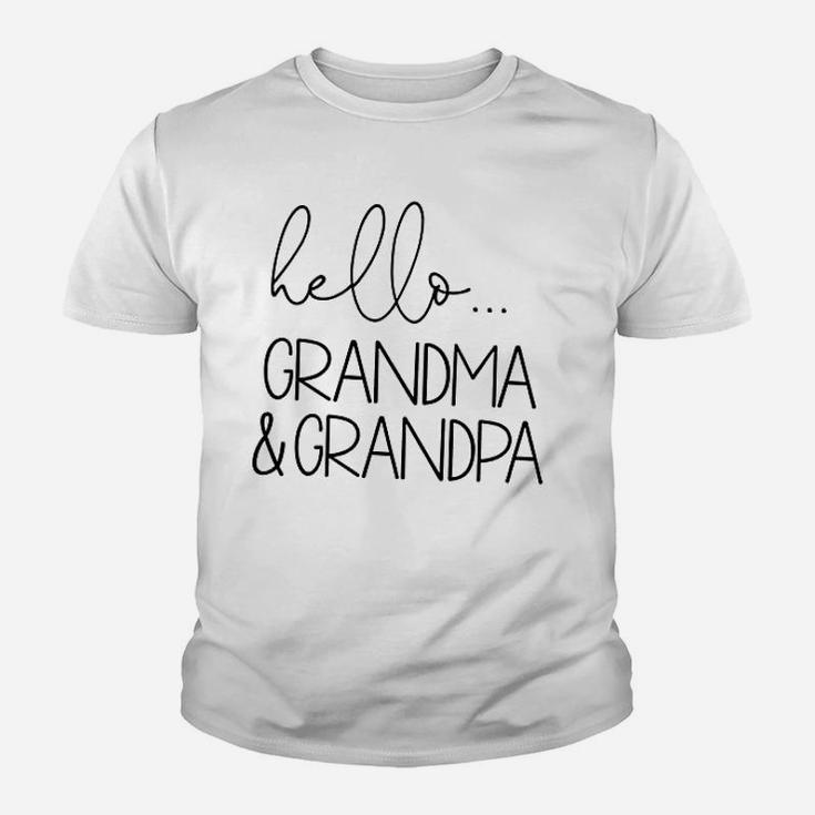 Hello Grandma And Grandpa Baby Announcement Gift Kid T-Shirt