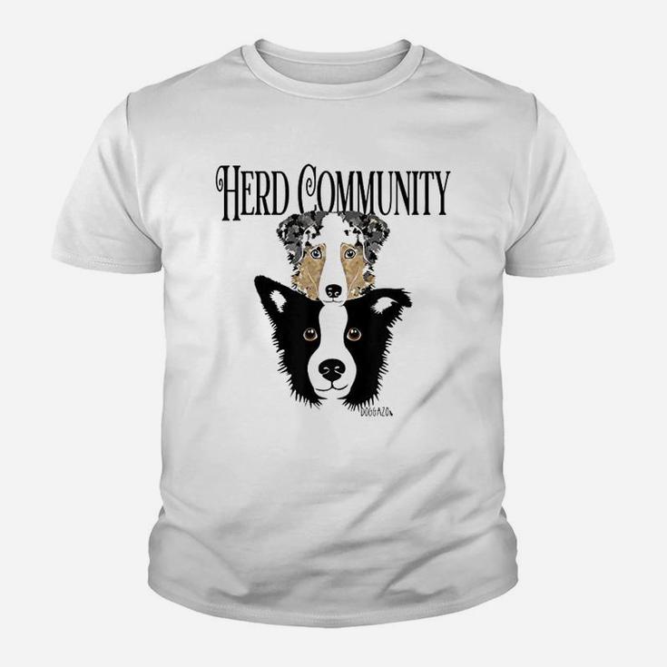 Herd Community Funny Herders- Border Collie Aussie Dogs Kid T-Shirt
