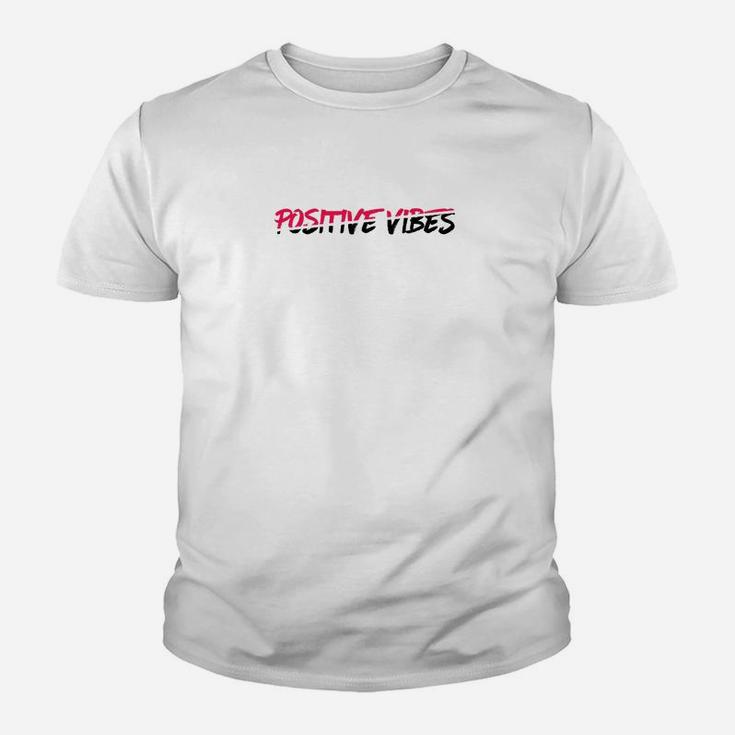 Herren Kinder Tshirt 'Positive Vibes', Rot - Motivationaler Aufdruck