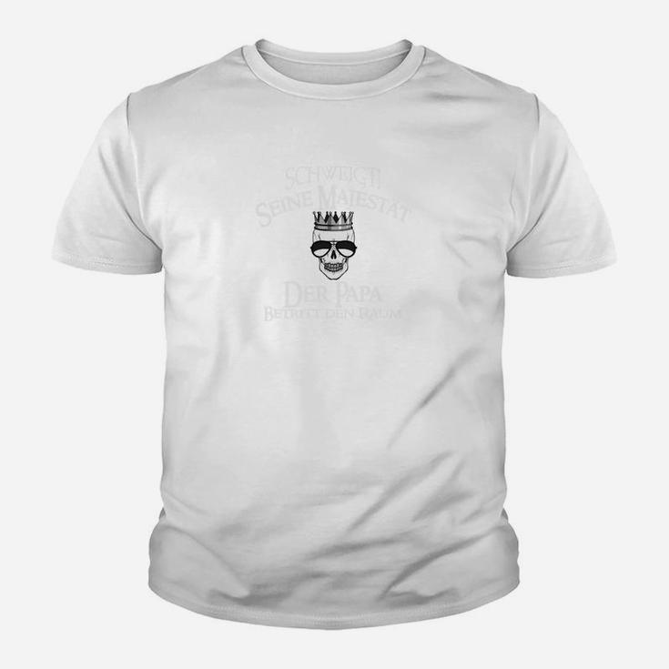 Herren Weißes Grafik-Kinder Tshirt mit Krönungsmotiv und Spruch, Modisches Tee