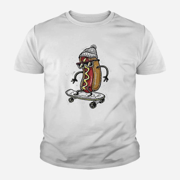 Hot Dog Skateboarding Graphite Youth Kid T-Shirt