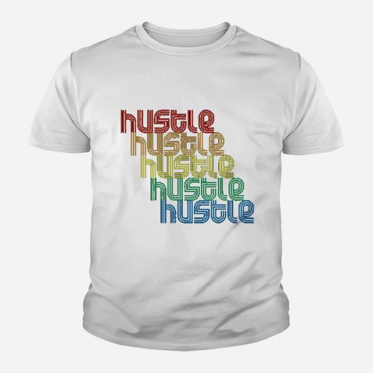 Hustle Repeat Vintage Disco 70s Retro Vintage Funk Kid T-Shirt