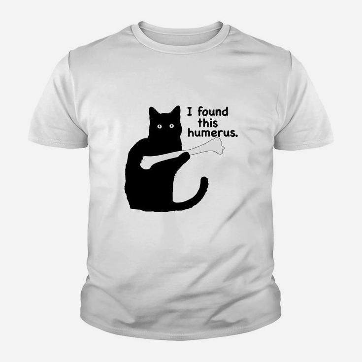 I Found This Humerus Black Cat Gift Kid T-Shirt