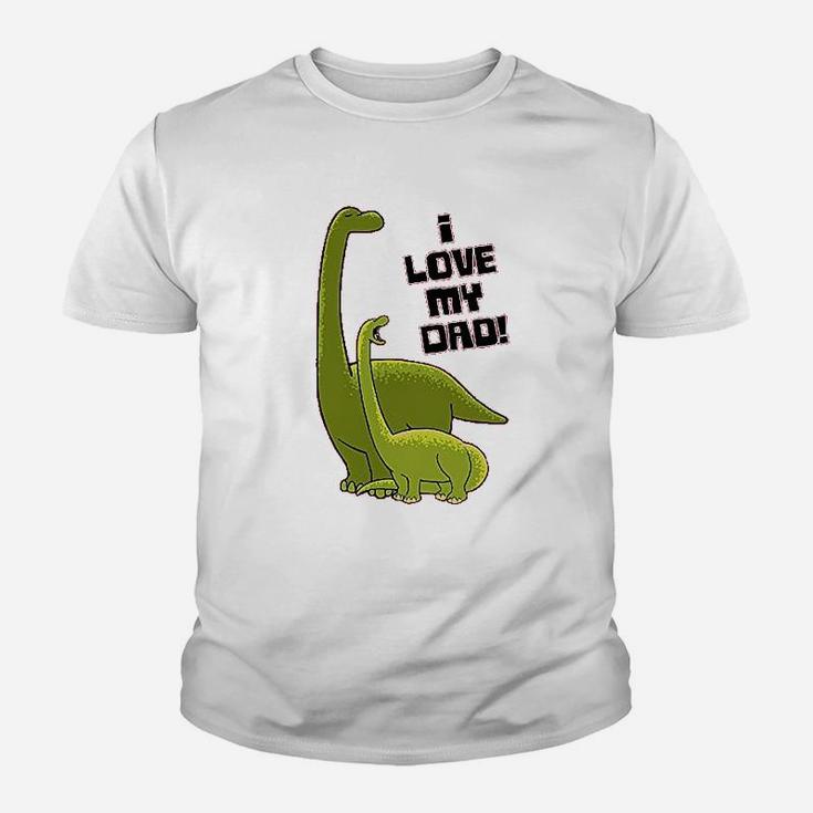 I Love My Dad Dinosaur Kid T-Shirt