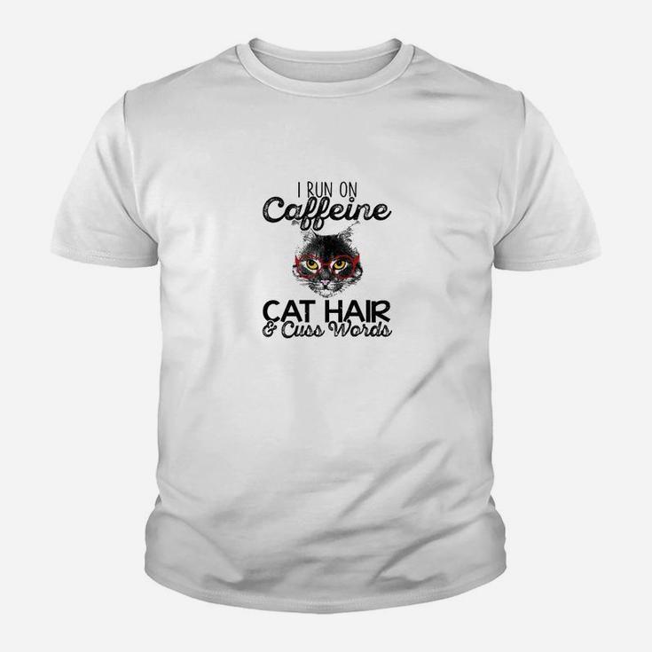 I Run On Caffeine Cat Hair Kid T-Shirt