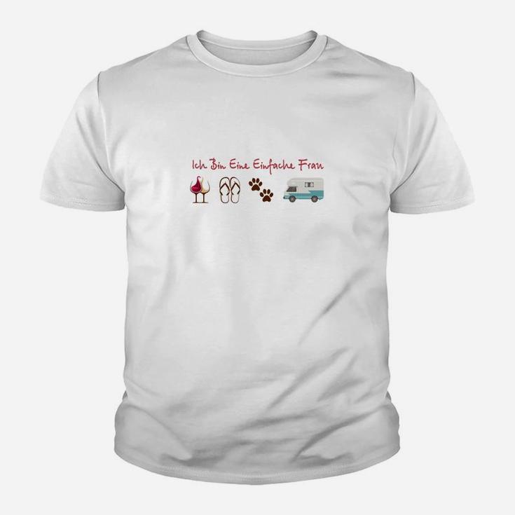 Ich Bin Ein Einfache Frau Camping Auto Kinder T-Shirt