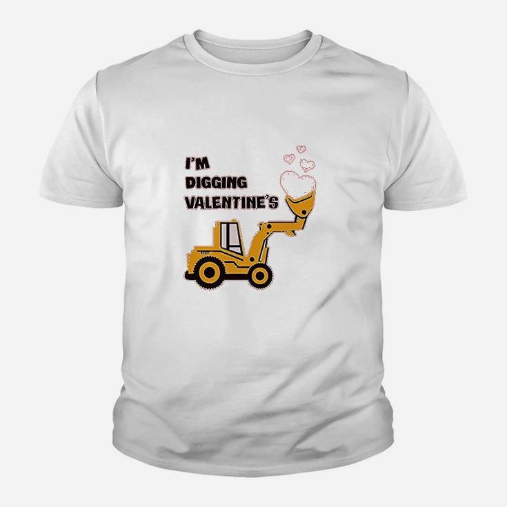 I'm Digging Valentine's Gift Tractor Loving Boy Toddler Kids Kid T-Shirt