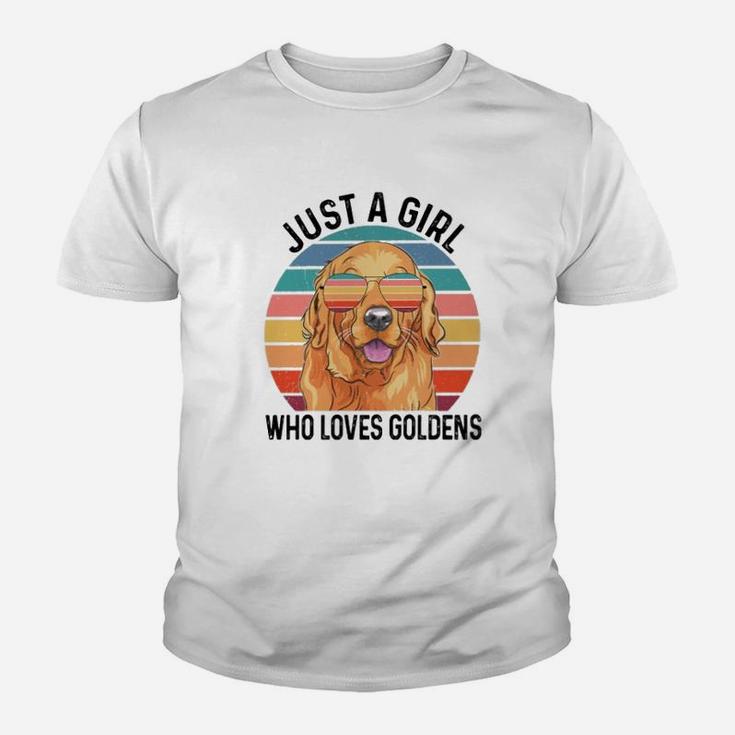 Just A Girl Who Loves Goldens Vintage Kid T-Shirt