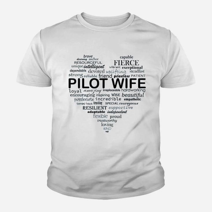 Just Winging It What A Pilot Wife Is Made Of Aviation Kid T-Shirt