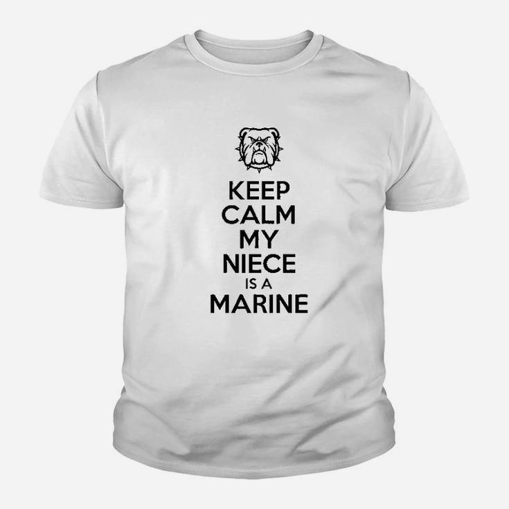 Keep Calm My Niece Is A Marine Kid T-Shirt