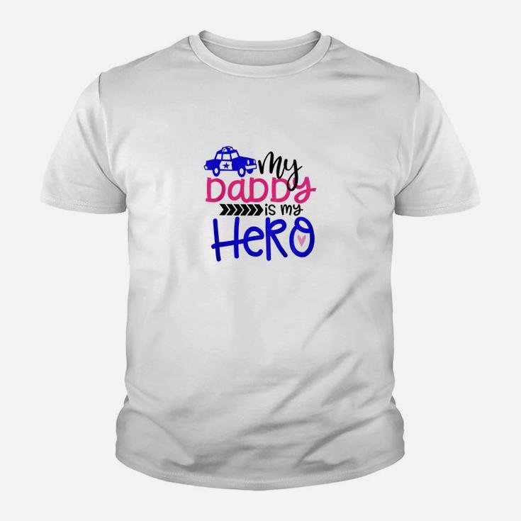 Kids My Daddy Is My Hero Police Man Toddler Kids Kid T-Shirt