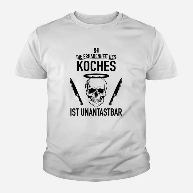 Koch Kinder Tshirt Ehrenhaftigkeit unantastbar, Humorvolles Motto - Weiß