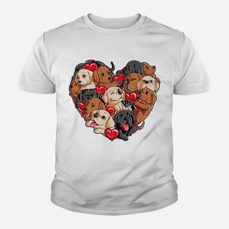 Labrador Valentines Day Dog Lover Heart Boys Kids Love Kid T-Shirt