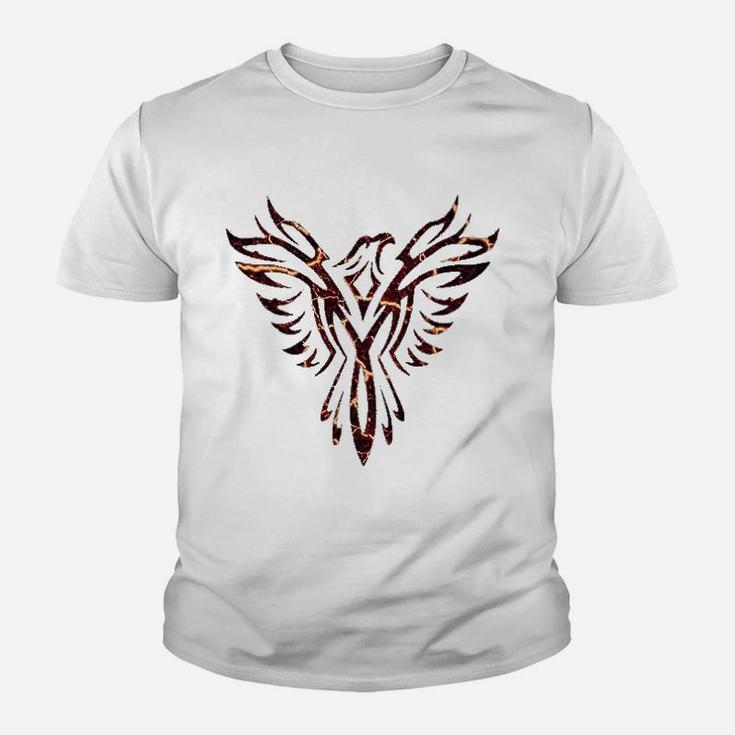 Lava Fire Flames Phoenix Mythical Bird Rising Kid T-Shirt