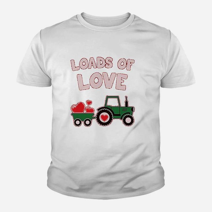 Loads Of Love Valentine's Gift Tractor Loving Kid T-Shirt