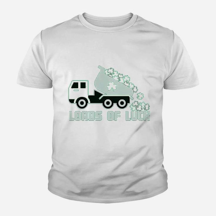 Loads Of Luck St Patricks Day Tractor Clover Kid T-Shirt