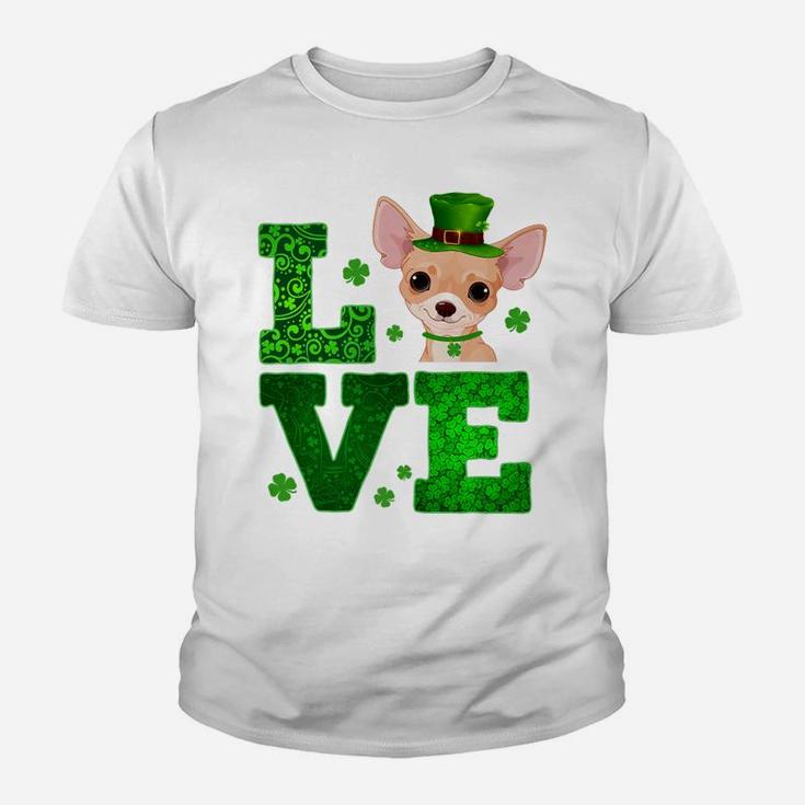 Love Chihuahua St Patricks Day Funny Dog Lover Gif Kid T-Shirt