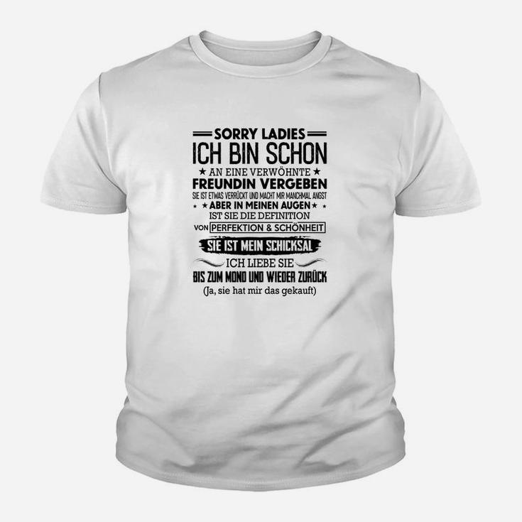 Lustiges Herren Kinder Tshirt 'Sorry Ladies, vergeben', Spruch Design