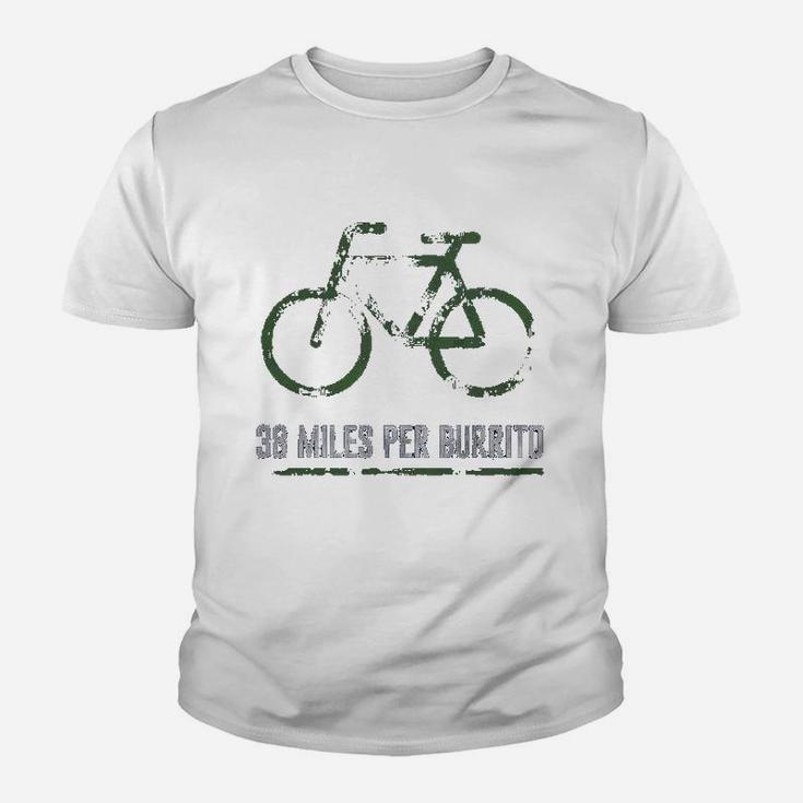 Luv 38 Miles Per Burrito Bike Soft Novelty Cycling Kid T-Shirt