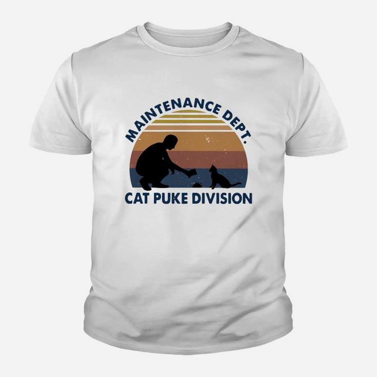 Maintenance Dept Cat Puke Division Vintage Kid T-Shirt