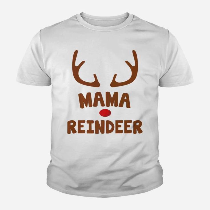 Mama Christmas Reindeer Face Family Costume Kid T-Shirt