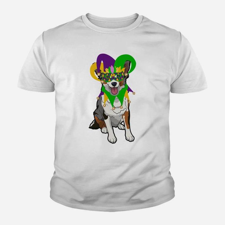 Mardi Gras Aussie Dog Funny Mardi Gras Kid T-Shirt
