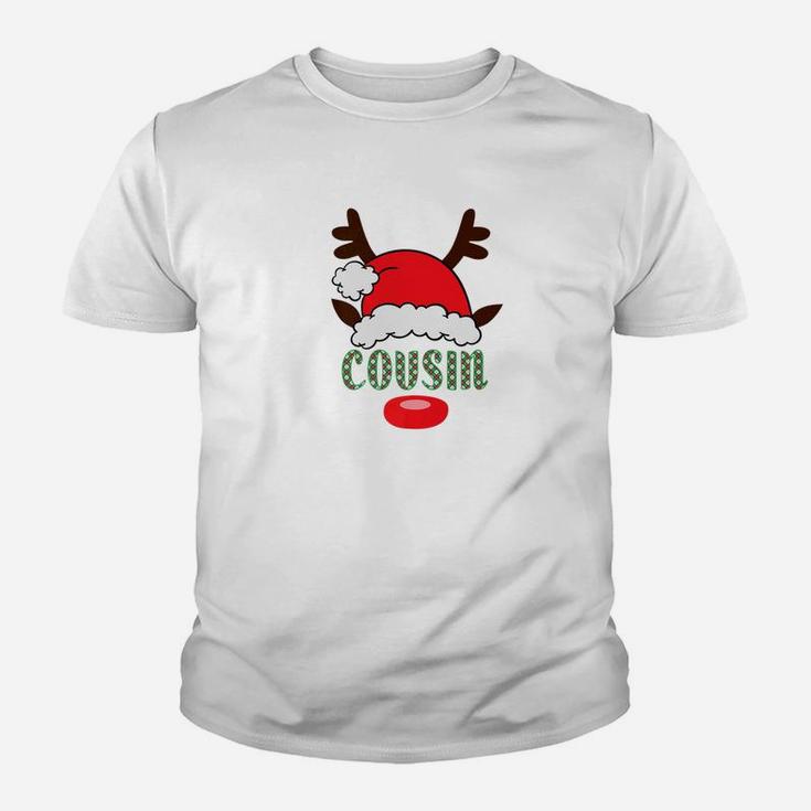 Matching Family Santa Hat With Reindeer Antlers Cousin Kid T-Shirt