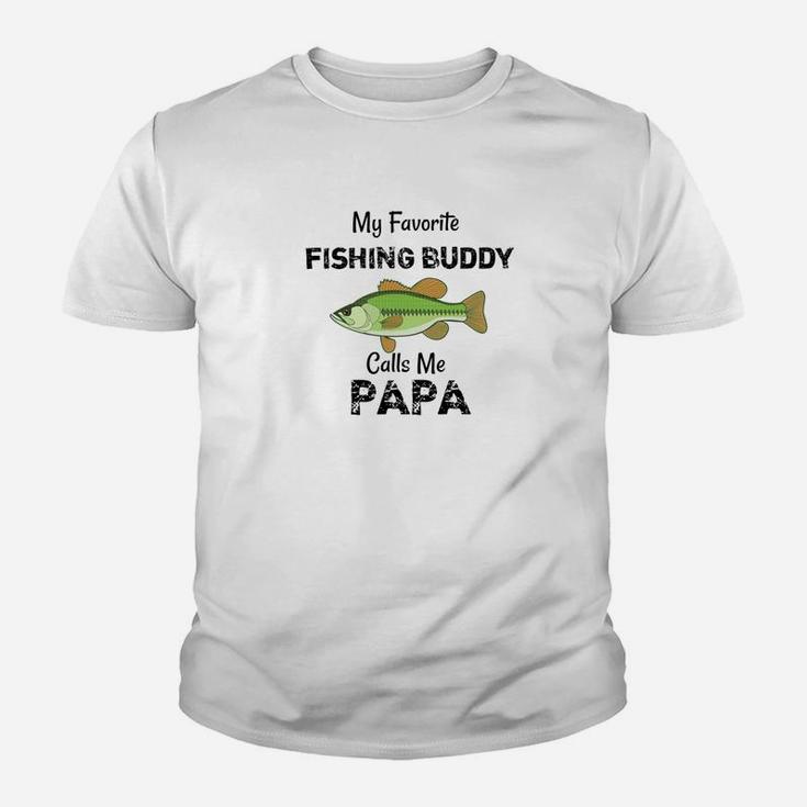 Awesome My Fishing Buddy Calls Me Papa Tshirt Grandpa Gift