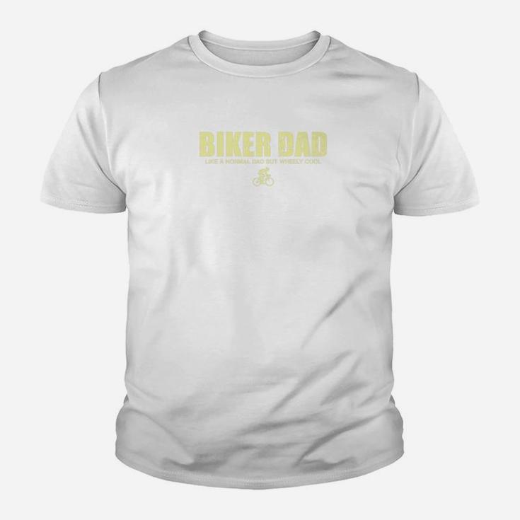 Mens Biker Dad Shirt Cool Cyclist Funny Biking Fathers Day Gift Kid T-Shirt