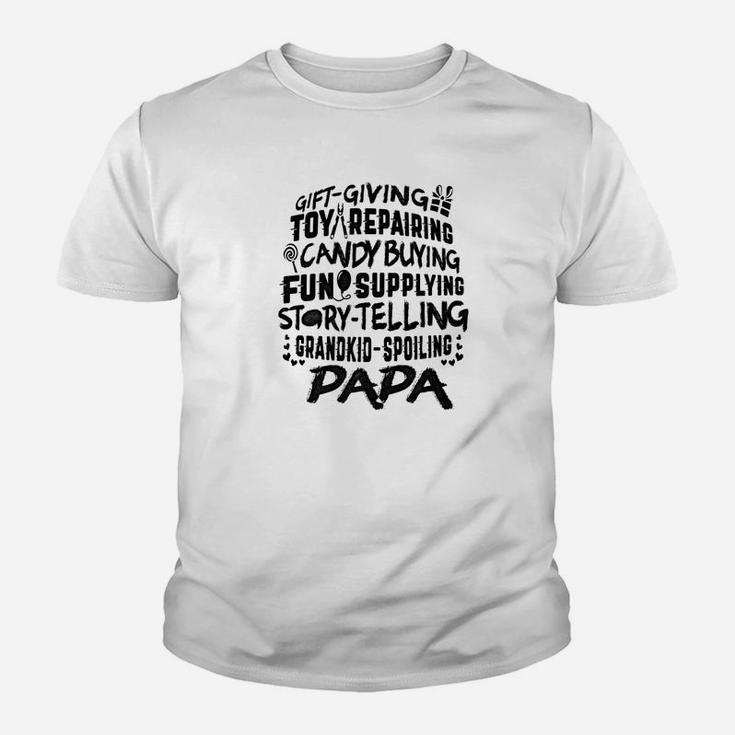 Mens Grandpa Gift Proud Papa Giving Grandkid Spoiling Grandpa Ts Kid T-Shirt
