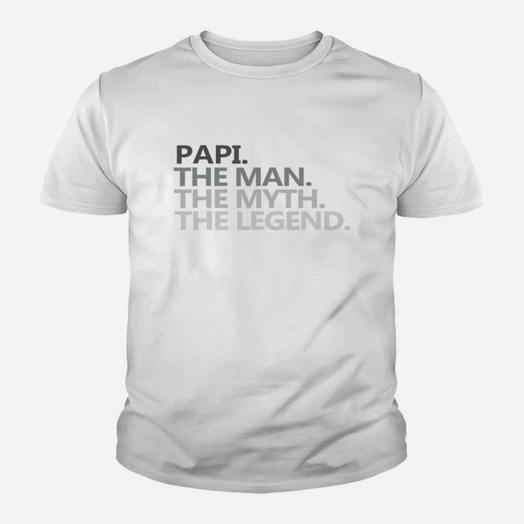 Mens Papi The Man The Myth The Legend Fathers Day T Shirt Funny Kid T-Shirt
